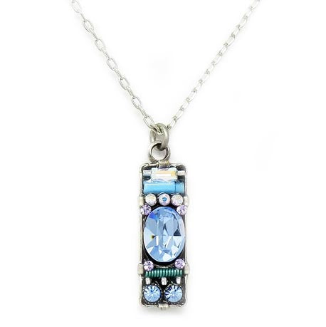 Light Blue Bar Pendant Necklace by Firefly Jewelry