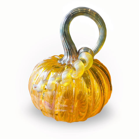 Handblown Glass Pumpkin in Jewel Tone Saphron