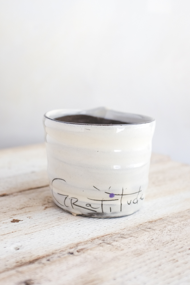 Gratitude Spiral Mug Hand Painted Ceramic