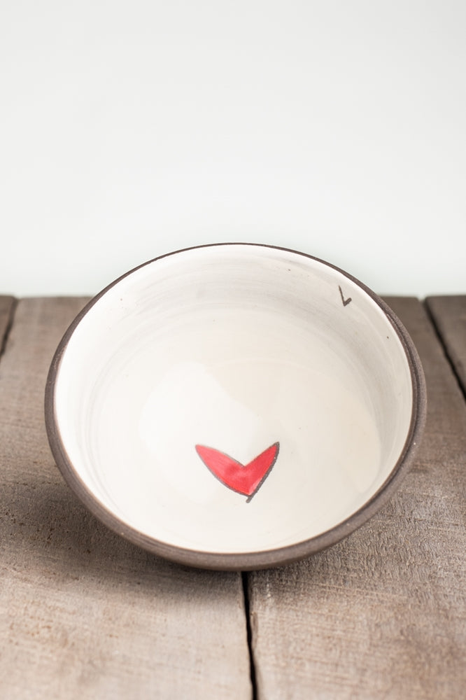 Love Heart Small Bowl Hand Painted Ceramic