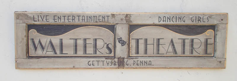Vintage Style Walter's Theater Gettysburg, Pennsylvania Wood Sign