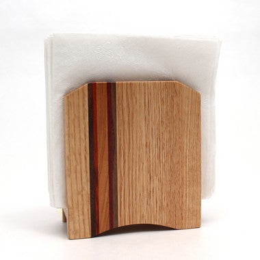 Striped Napkin Holder in Oak