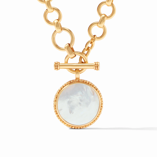 Flora Statement Gold Mother of Pearl Necklace by Julie Vos