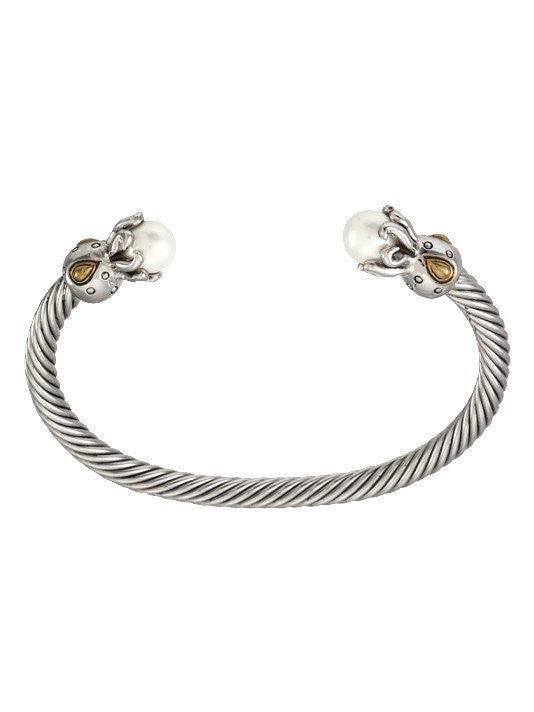 Seaside Thin Wire Pearl Cuff by John Medeiros