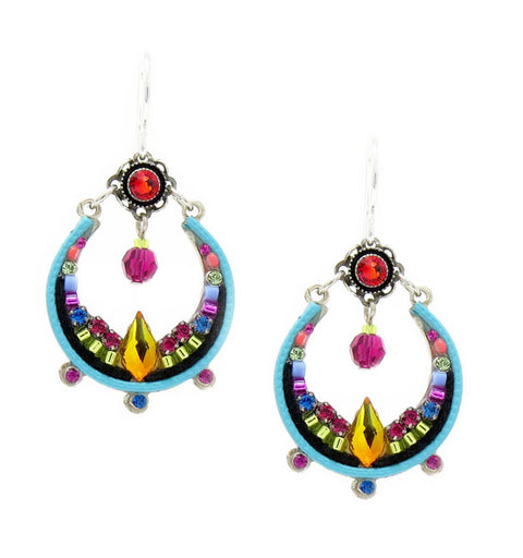 Multi Color Lunette Earrings by Firefly Jewelry