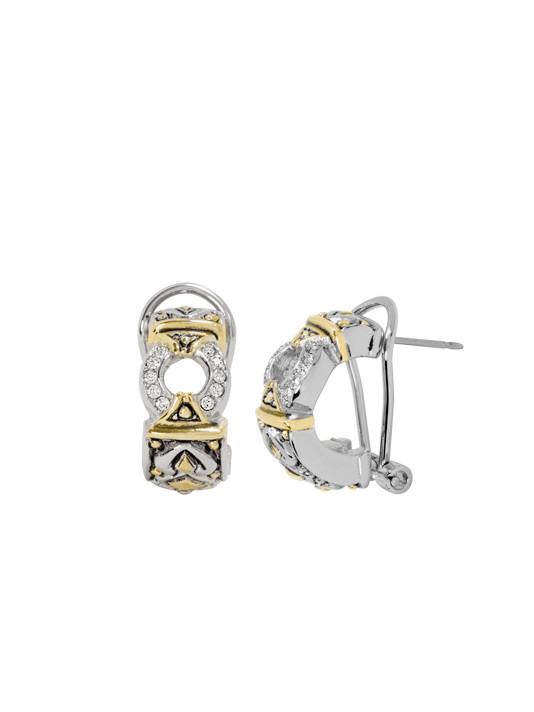 Antiqua Pavé Circle Post Earrings by John Medeiros