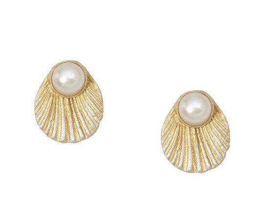 Sea Scallop Simple Stud Earrings by Michael Michaud