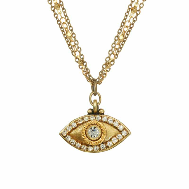 Gold and Silver Evil Eye Necklace by Michal Golan