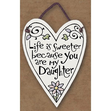 Life Is Sweeter Charmer Heart Shaped Ceramic Tile