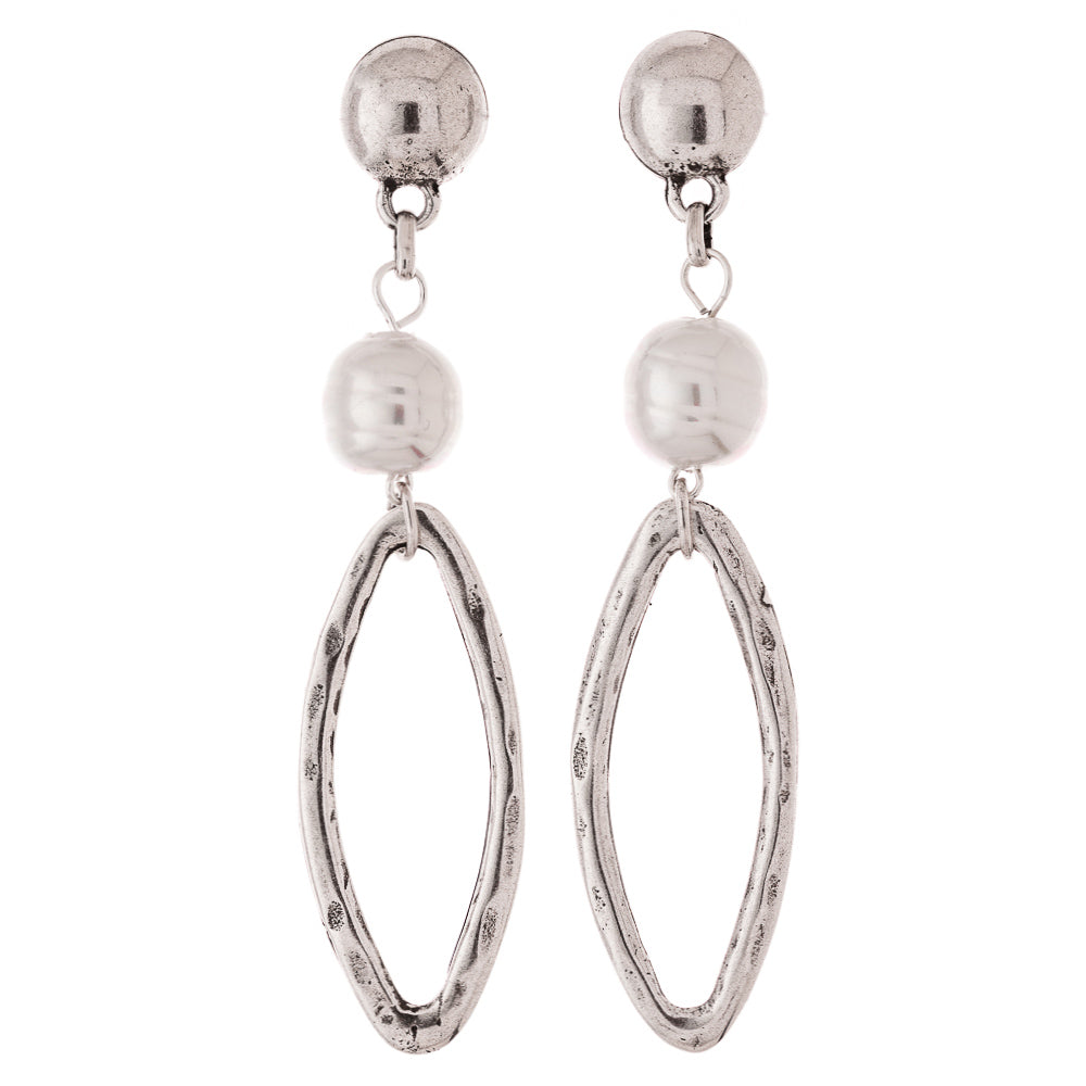 Circle Drop with Oval Earrings