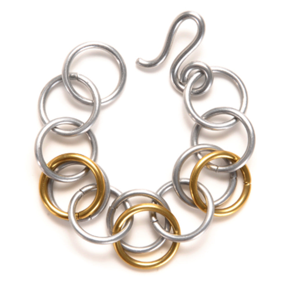 Mix Metal Multi Double Loops Bracelet