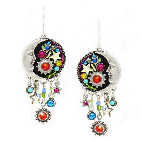 Multi Color Luna with Dangles Earrings by Firefly Jewelry