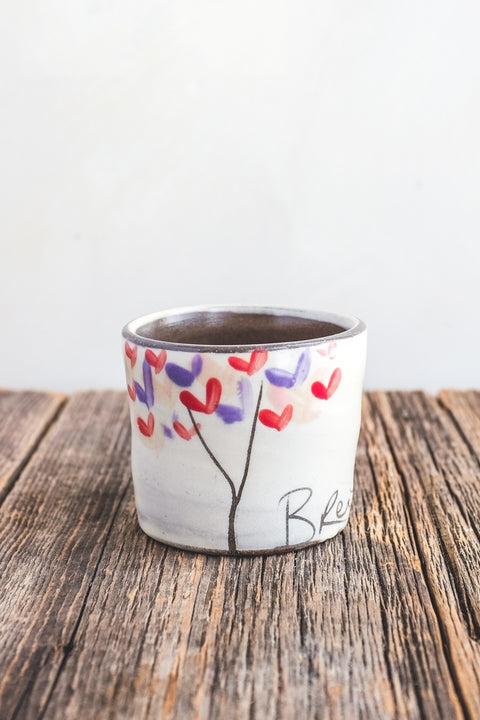 Love Tree Half Cup Hand Painted Ceramic