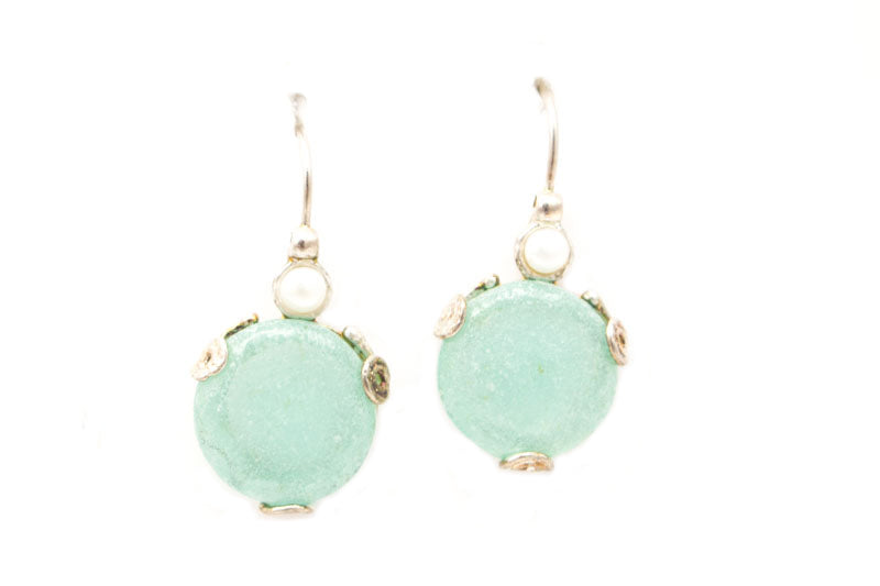 Top Pearl Washed Roman Glass Earrings