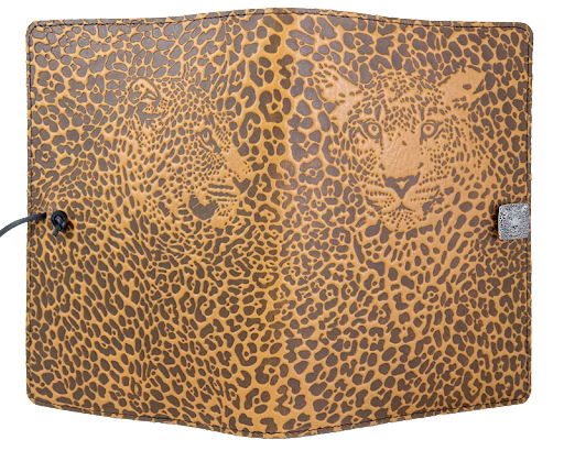 Small Leather Journal - Leaopard in Marigold