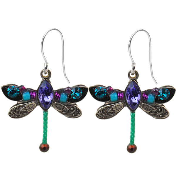 Teal Petite Dragonfly Earrings by Firefly Jewelry