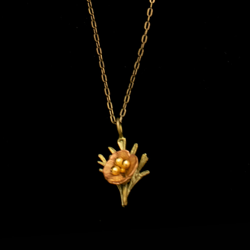 California Poppy 16'' Adj. Petite Pendant By Michael Michaud