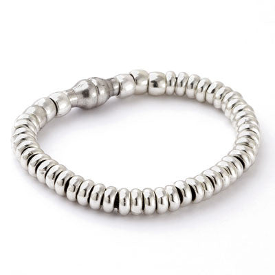 Sparkling Silver on Leather Bracelet