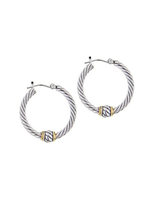 Oval Link Collection Small Twisted Wire Hoop Earrings by John Medeiros