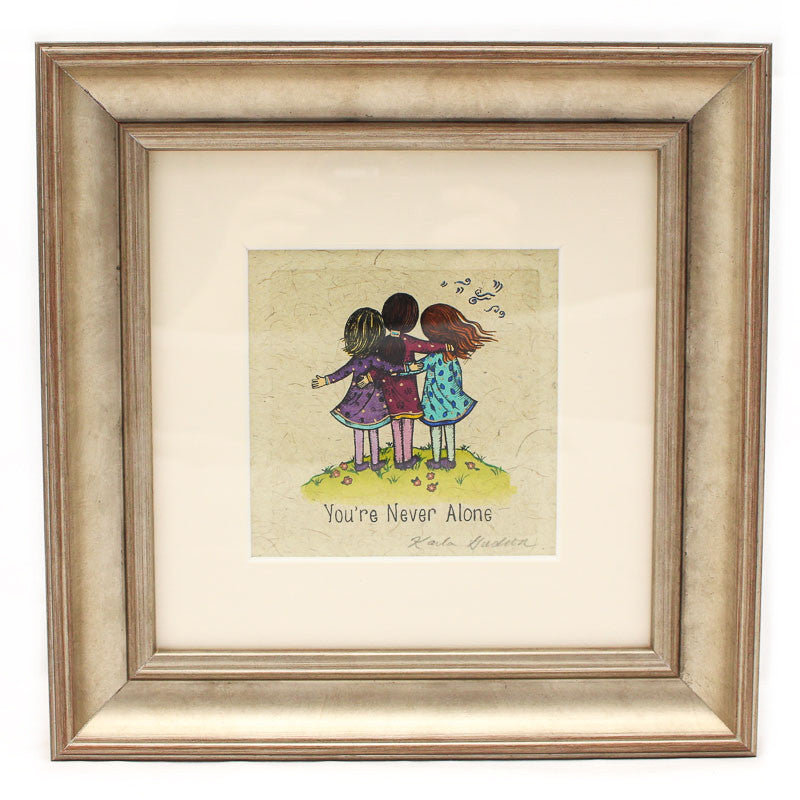 You're Never Alone, 3 Girls Watercolor by Karla Gudeon