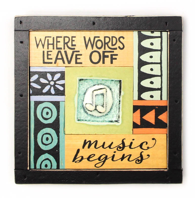 Music Begins Bright Collage Art