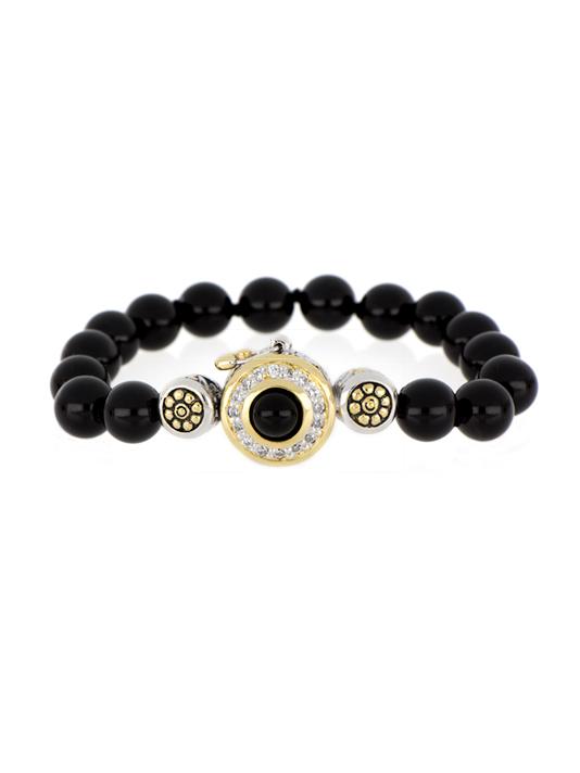 Genuine Black Onyx & Pavé Strand Bracelet by John Medeiros
