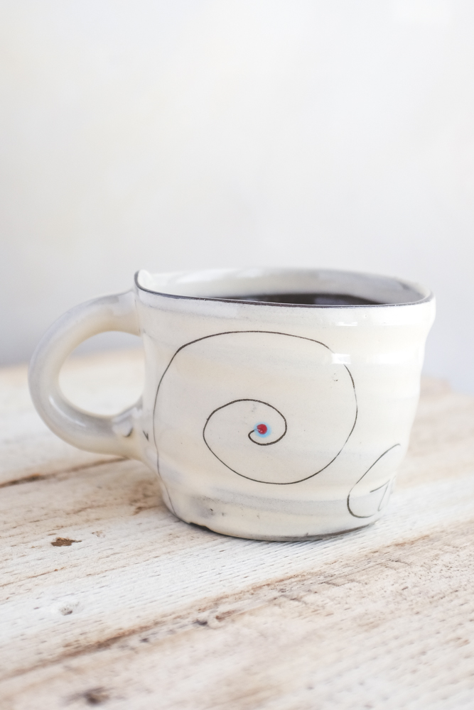 Gratitude Spiral Mug Hand Painted Ceramic