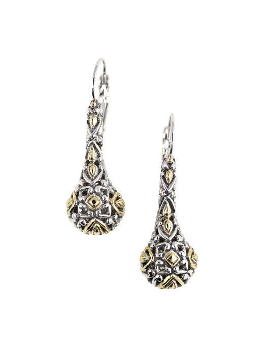 Lattice Collection, Palermo Edition, Two Tone Drop French Wire Earrings by John Medeiros