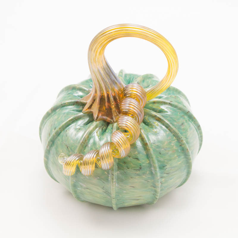Handblown Glass Pumpkin in Turquoise