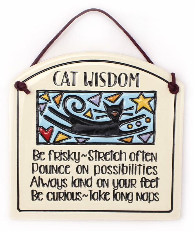 Cat Wisdom Small Arch Ceramic Tile