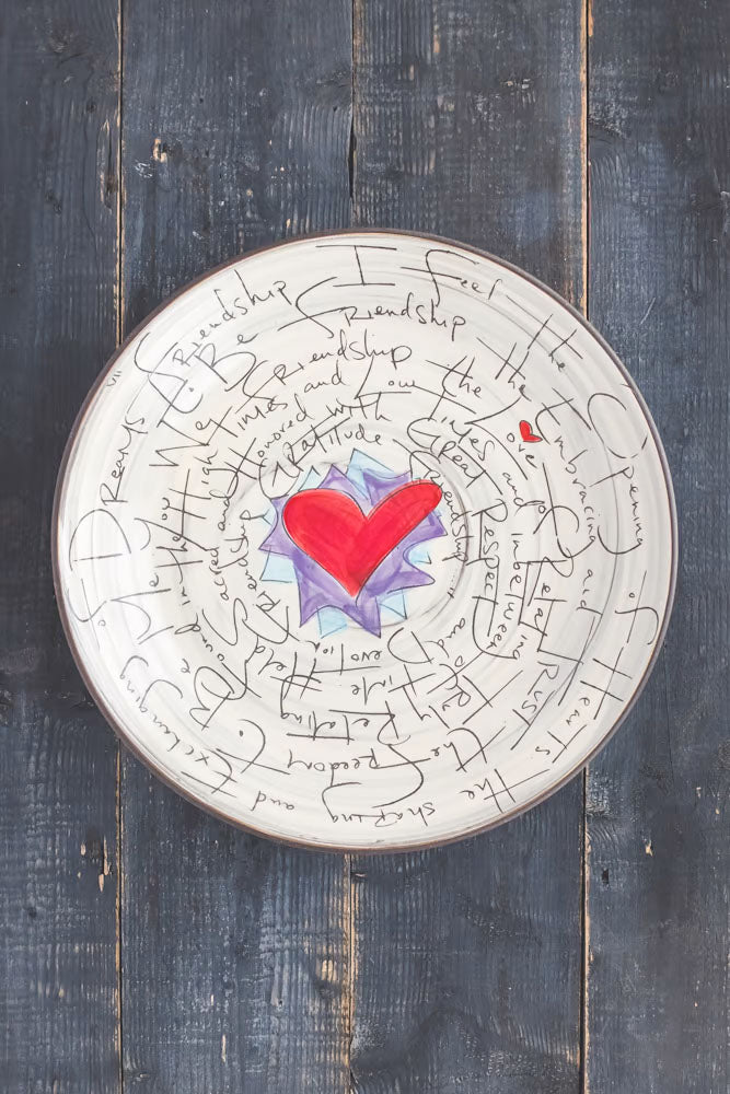 Friendship Platter Hand Painted Ceramic