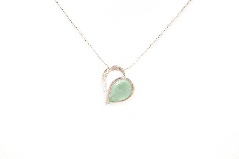 Open Heart Washed Roman Glass Necklace