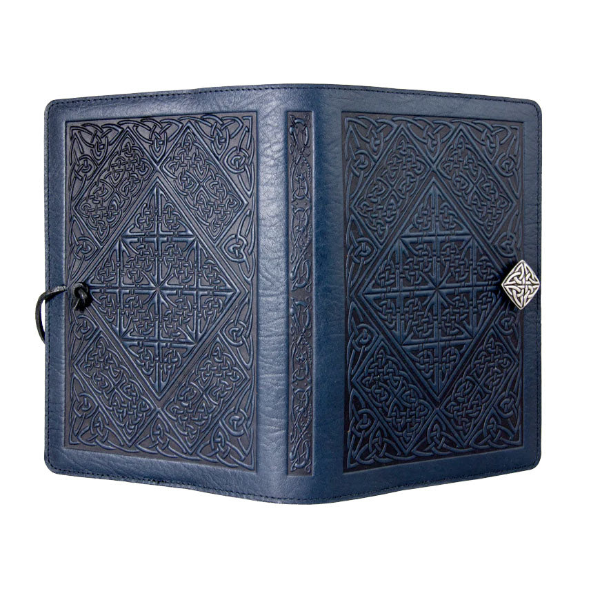 Small Leather Journal - Celtic Diamond in Navy