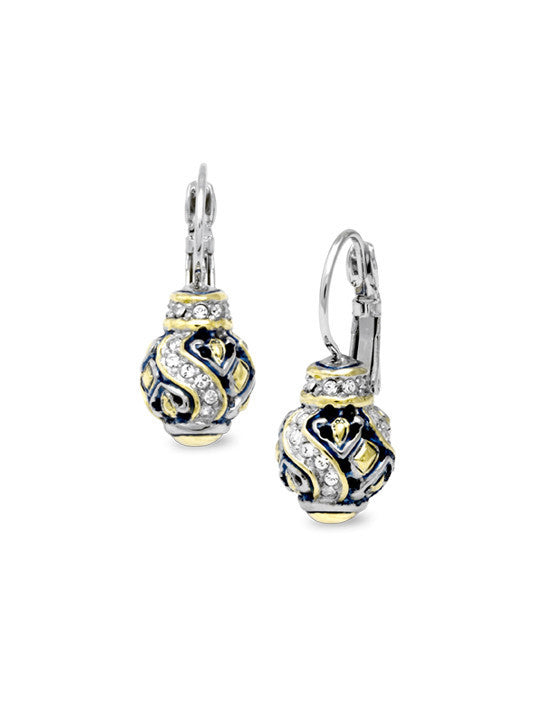 Indigo Finish Pave Earrings by John Medeiros