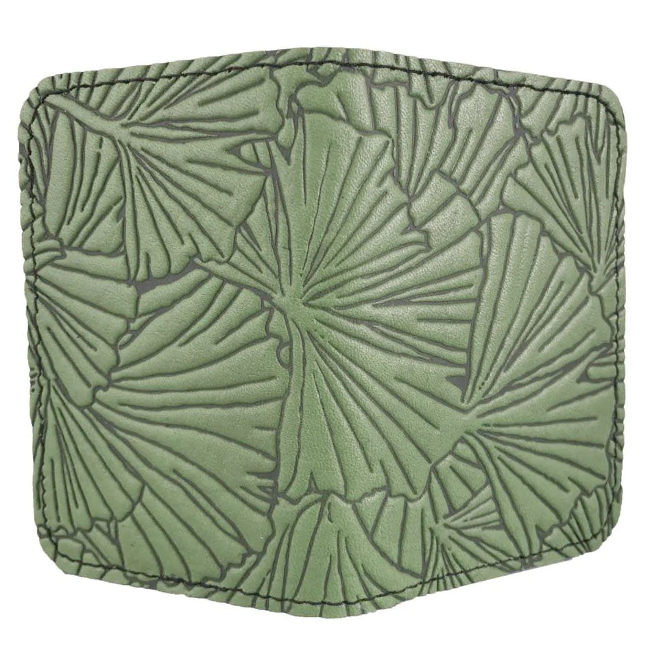 Leather Card Holder - Ginkgo in Fern