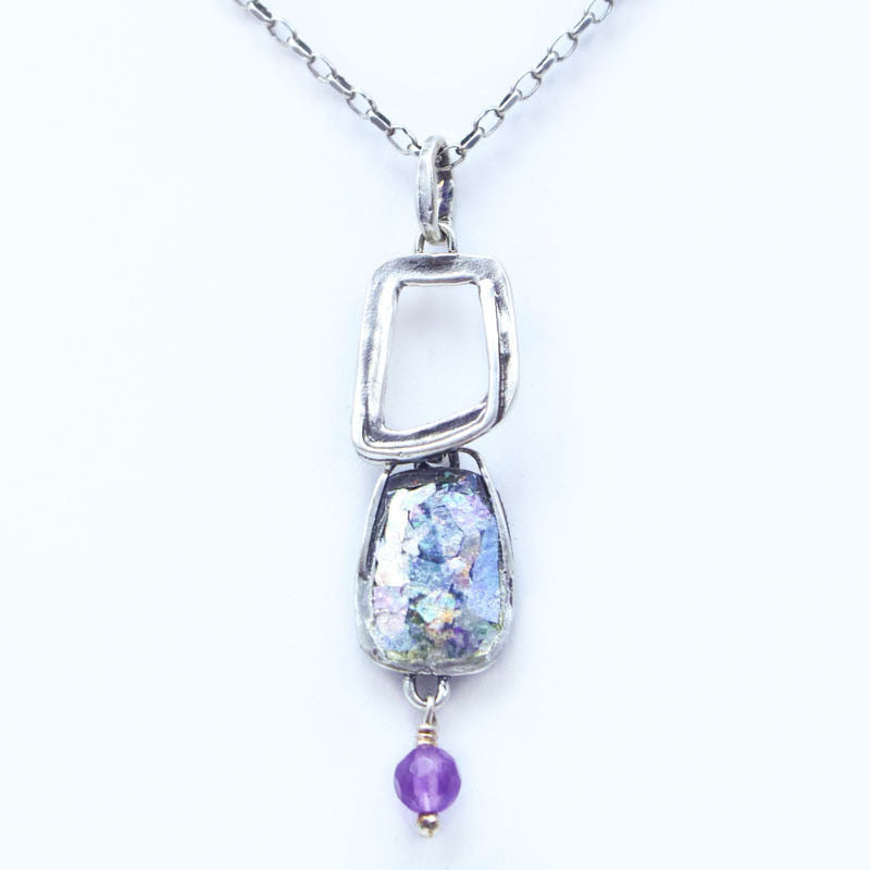 Crystal Cave Patina Roman Glass Necklace
