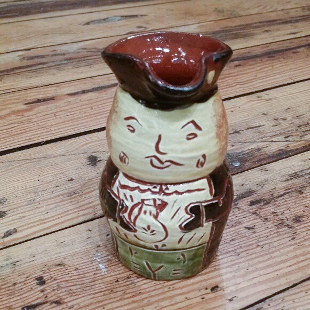 Redware Mini Toby Pitcher with Pitcher