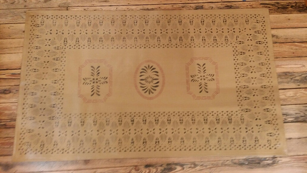 Bumb Tavern Floorcloth in Sage Green - Size 32'' x 52''