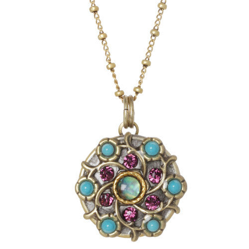 Small Round Turkish Bazaar Flower Necklace by Michal Golan