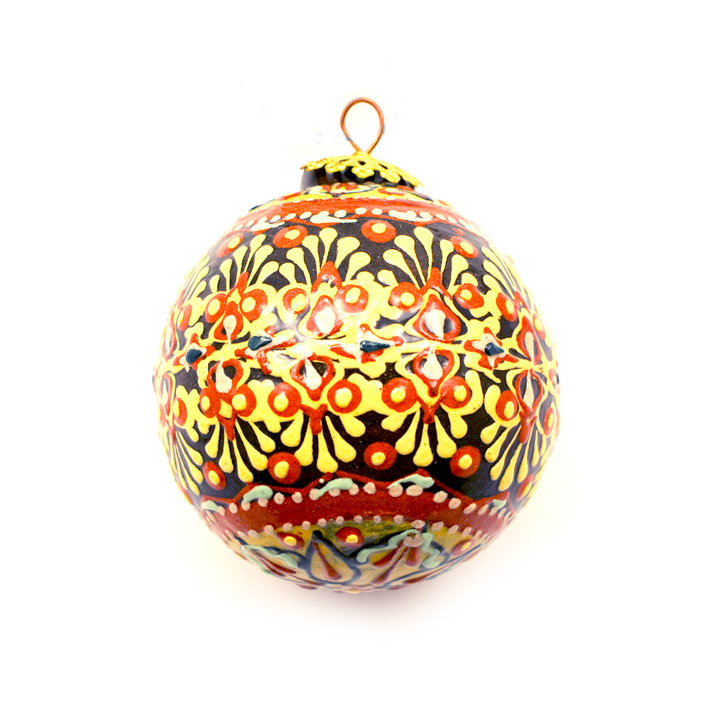 Blue And Yellow On Small Ceramic Ornament