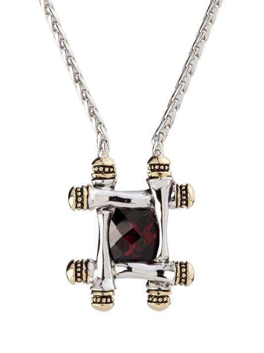 Cor Collection Square Pendant Necklace Garnet by John Medeiros