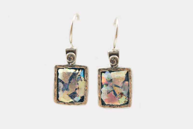 Swirl Drop Roman Glass Earrings