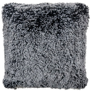 Silver Tipped Fox in Black Luxury Faux Fur Pillow Sham