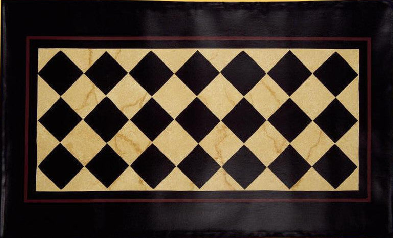 Diamond Floorcloth with Border in Marble - Size 2 feet x 3 feet