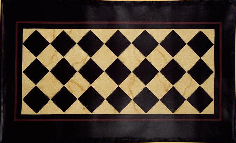 Diamond Floorcloth with Border in Marble - Size 32 inches x 52 inches
