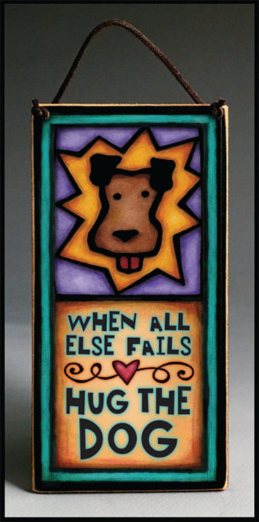 Hug the Dog Wood Art