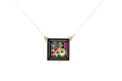 Peridot Single Square Necklace by Firefly Jewelry