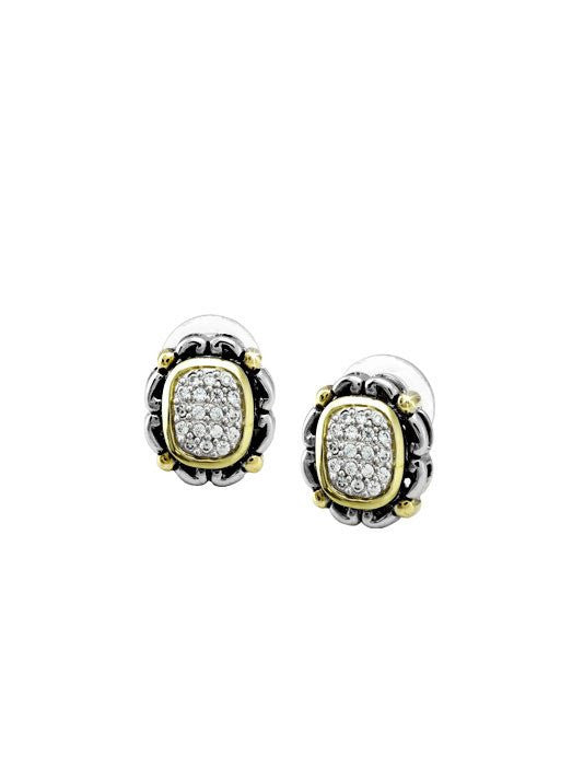 Nouveau Collection Simplicity Pave Antique Oval Earrings by John Medeiros