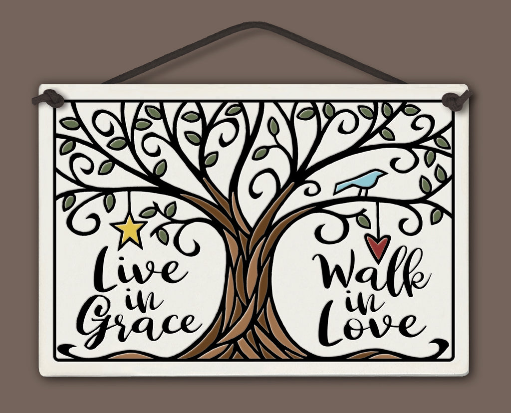 Live in Grace Large Rectangle Ceramic Tile
