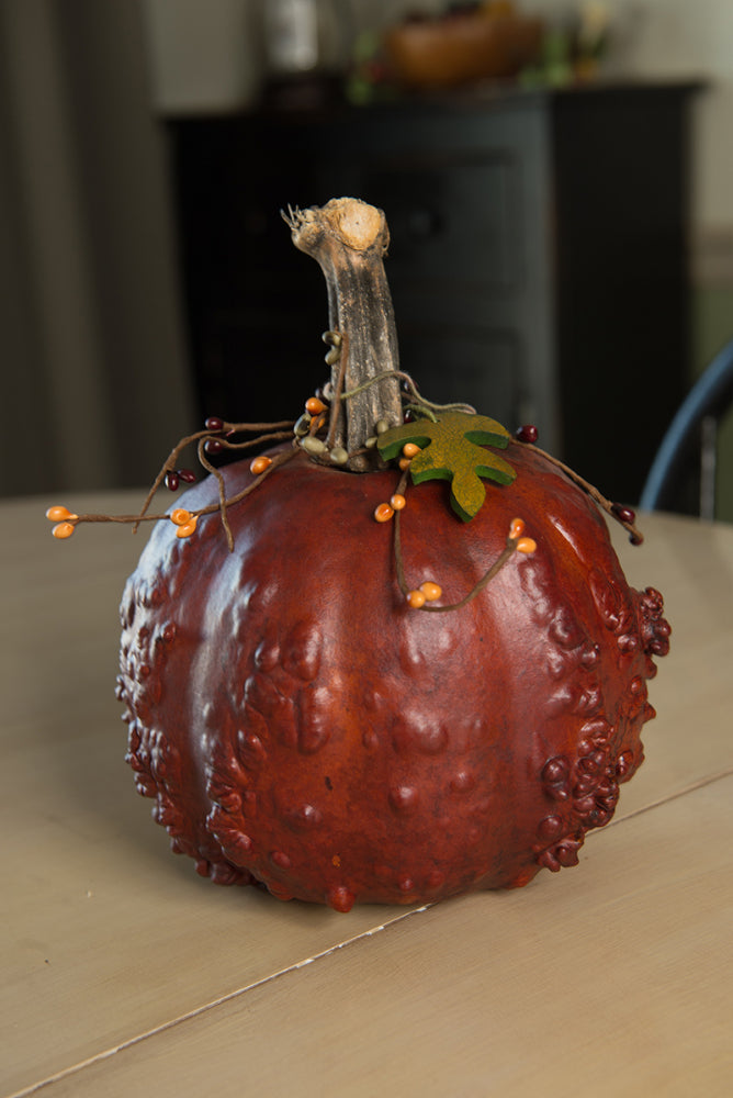 Textured Burnt Orange Pumpkin Gourd